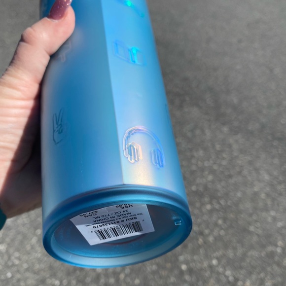 Blue Starbucks 2022 Soft Touch ICON EMOJI Back To School 24oz Cold Cup Tumbler - Picture 8 of 8